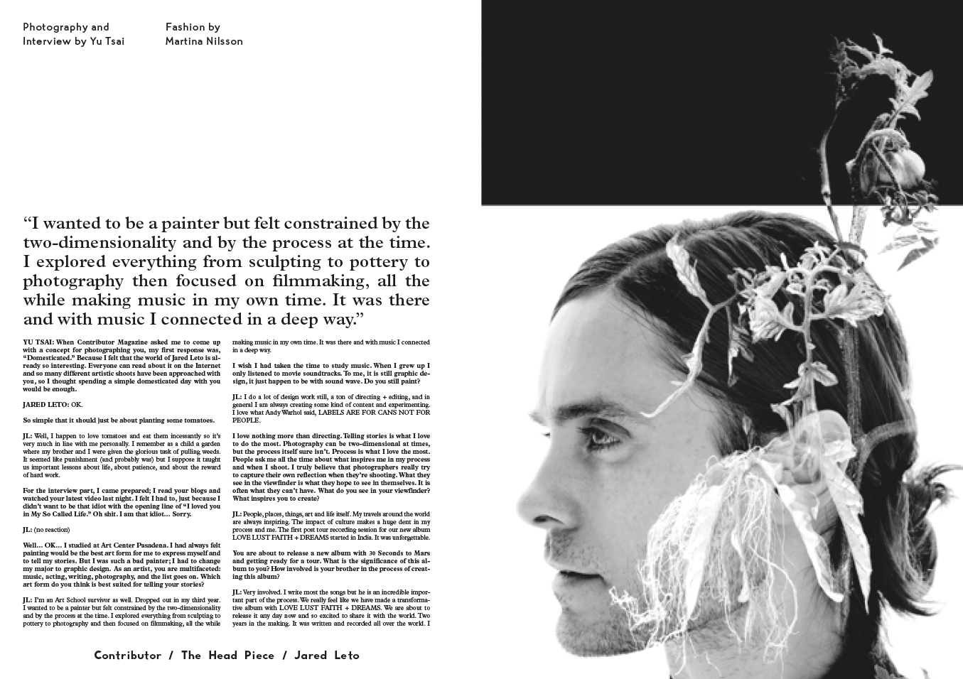 Jared Leto. Interview and Cover Story