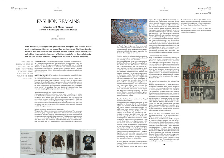 Fashion Remains. Interview with Fashion Scholar Marco Pecorari