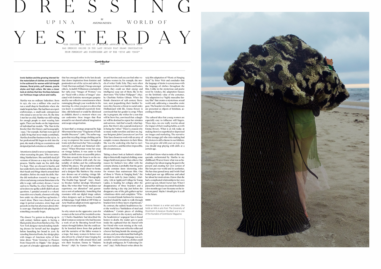 Dressing up in a World of Yesterday. Essay by Antonia Nessen
