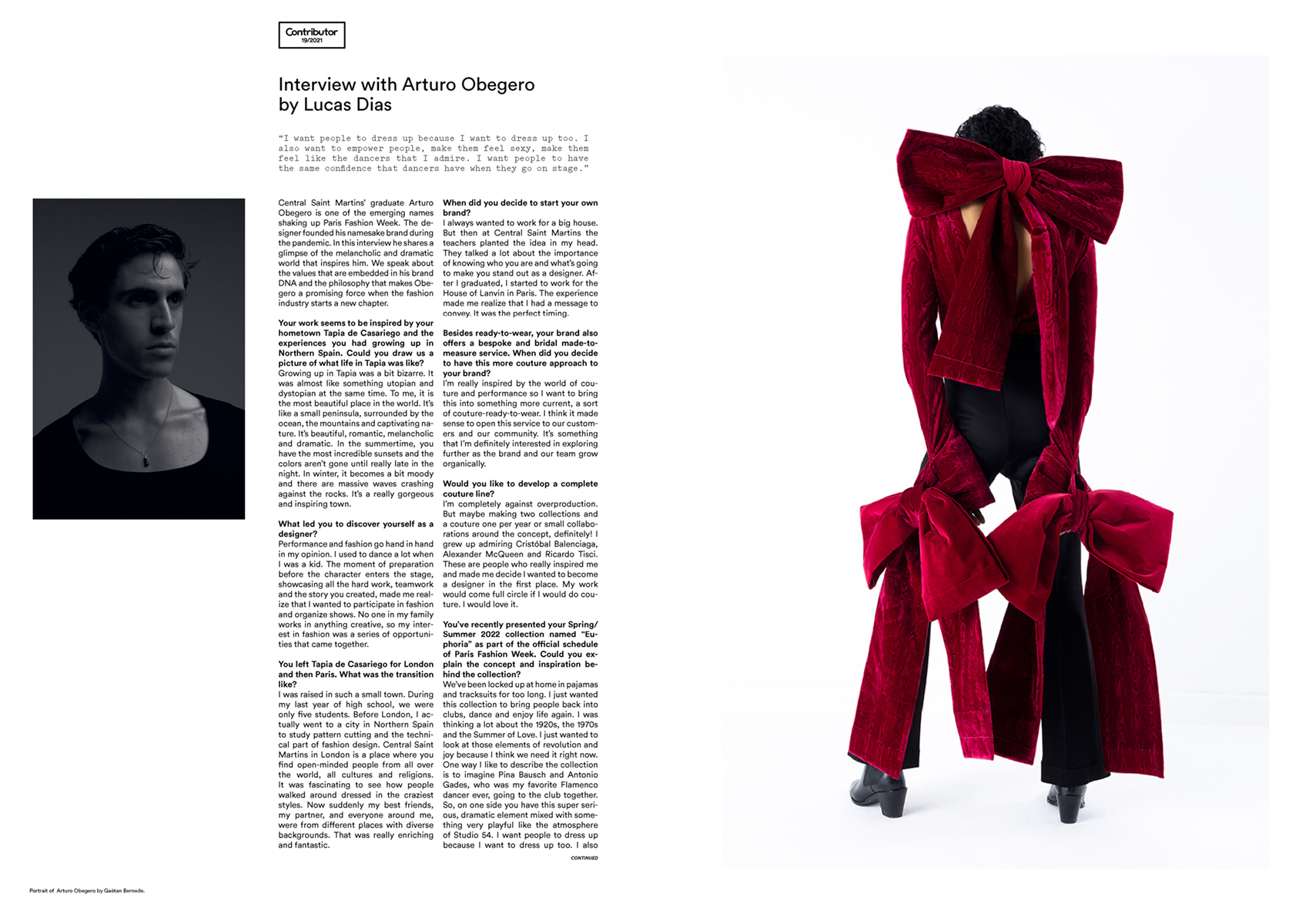 Interview with Fashion Designer Arturo Obegero